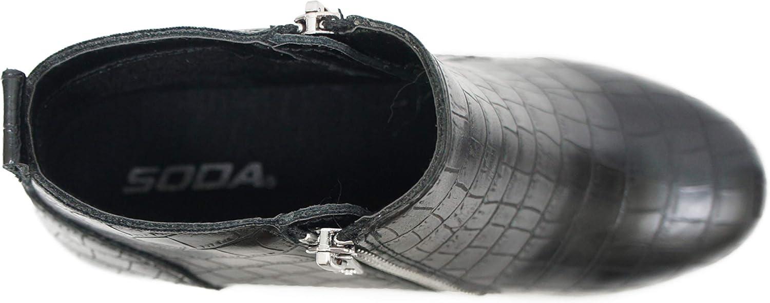 imageSoda Womens Taylor Nubuck Hight Top Slip On Fashion SneakersBlack Crocco