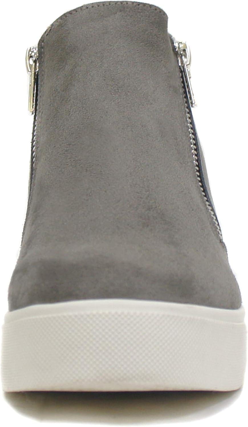 imageSoda Womens Taylor Nubuck Hight Top Slip On Fashion SneakersGrey