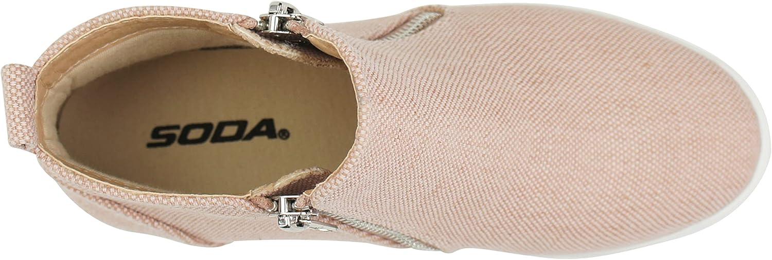 imageSoda Womens Taylor Nubuck Hight Top Slip On Fashion SneakersMauve Canvas