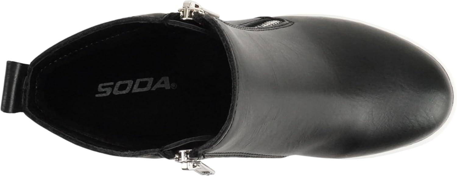 imageSoda Womens Taylor Nubuck Hight Top Slip On Fashion SneakersPu Black