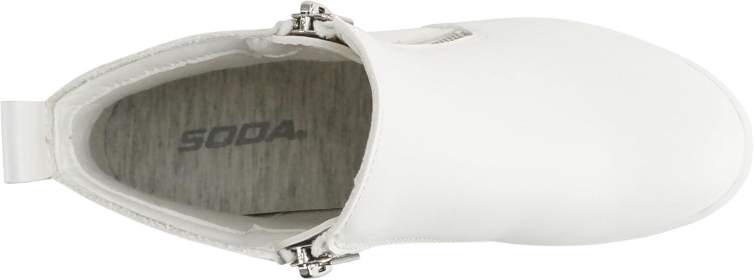 imageSoda Womens Taylor Nubuck Hight Top Slip On Fashion SneakersPu White