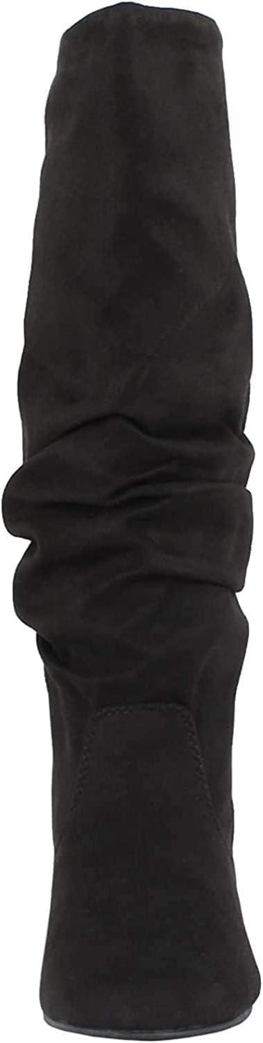 imageSoda Womens Zuluu Slouchy Faux Leather Knee HIgh Flats BootsBlack Imsu
