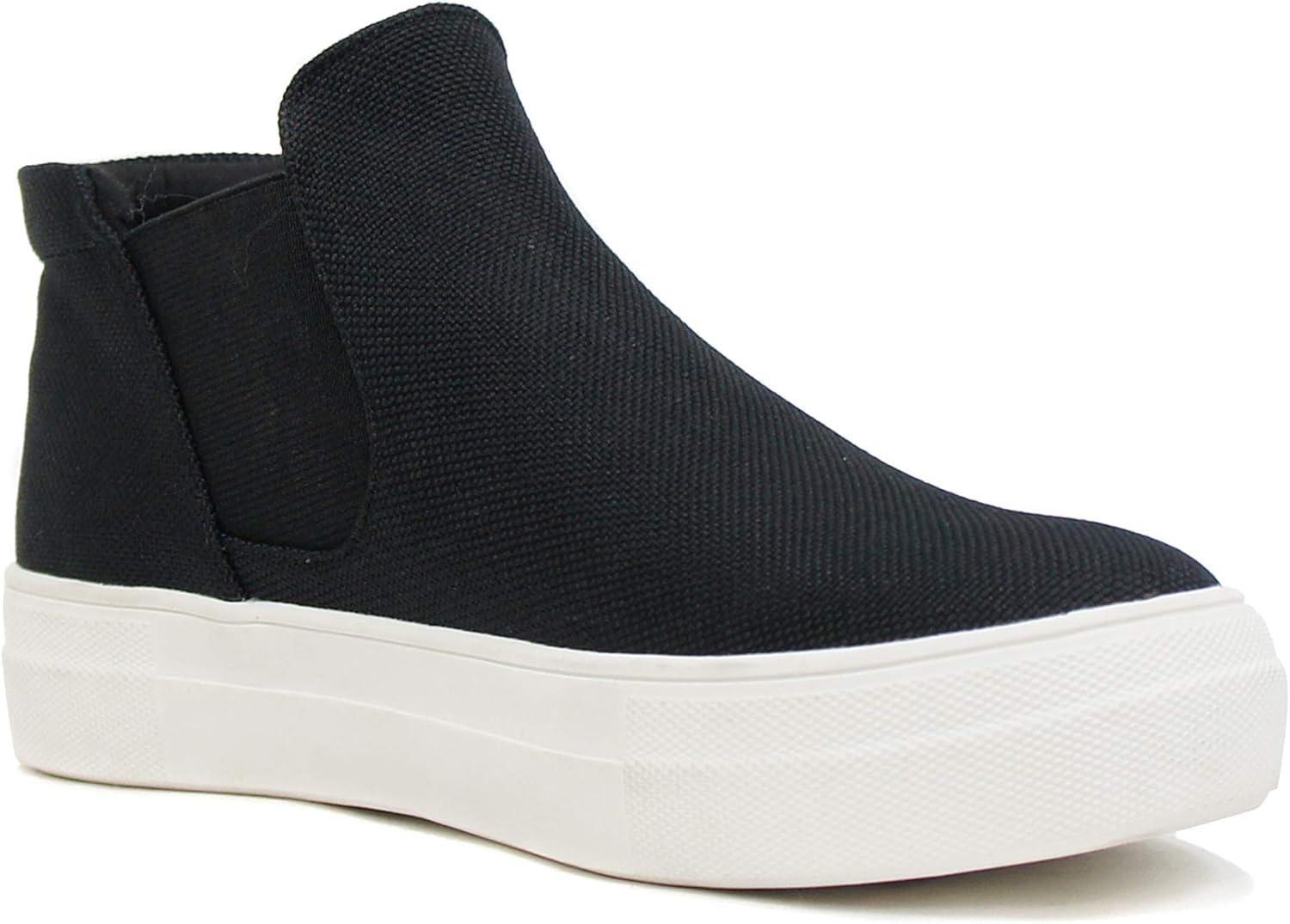 imageSoda Woods  Slip On High Top Twin Gore Double Layer Foam Padded Cushion Sock Fashion SneakersBlack