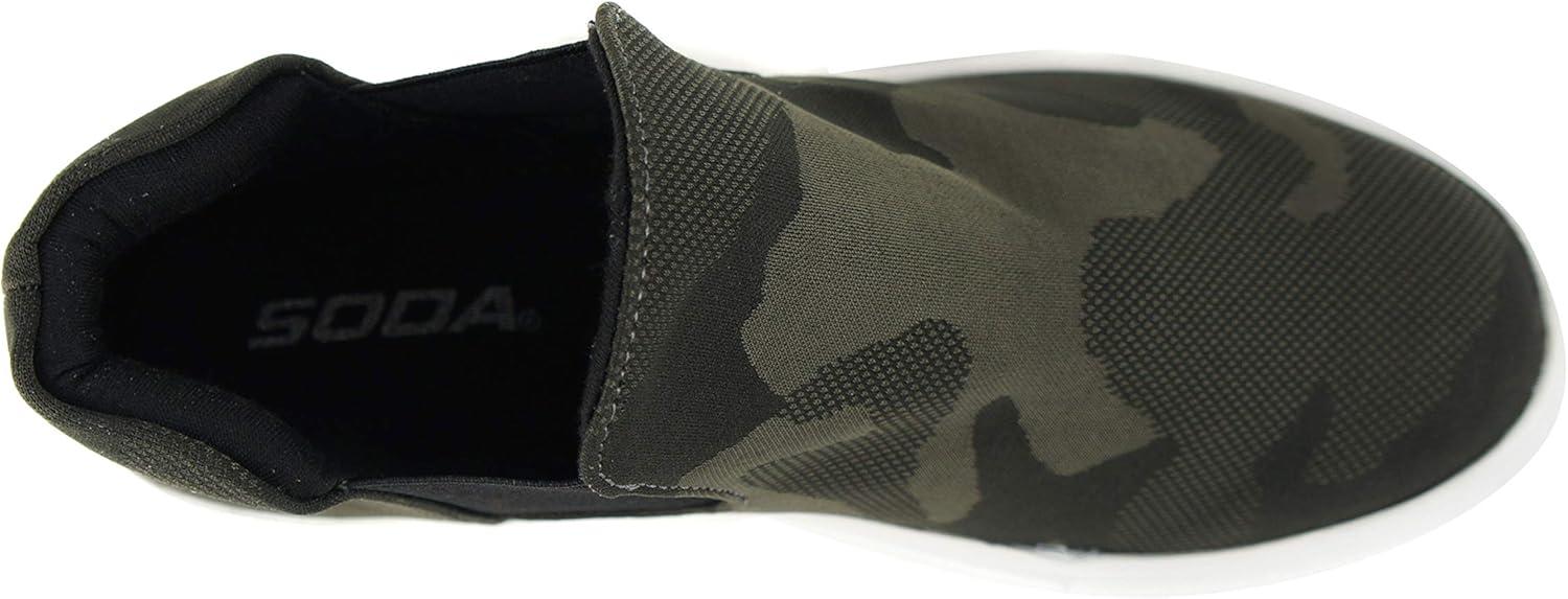 imageSoda Woods  Slip On High Top Twin Gore Double Layer Foam Padded Cushion Sock Fashion SneakersDark Khaki Camouflage