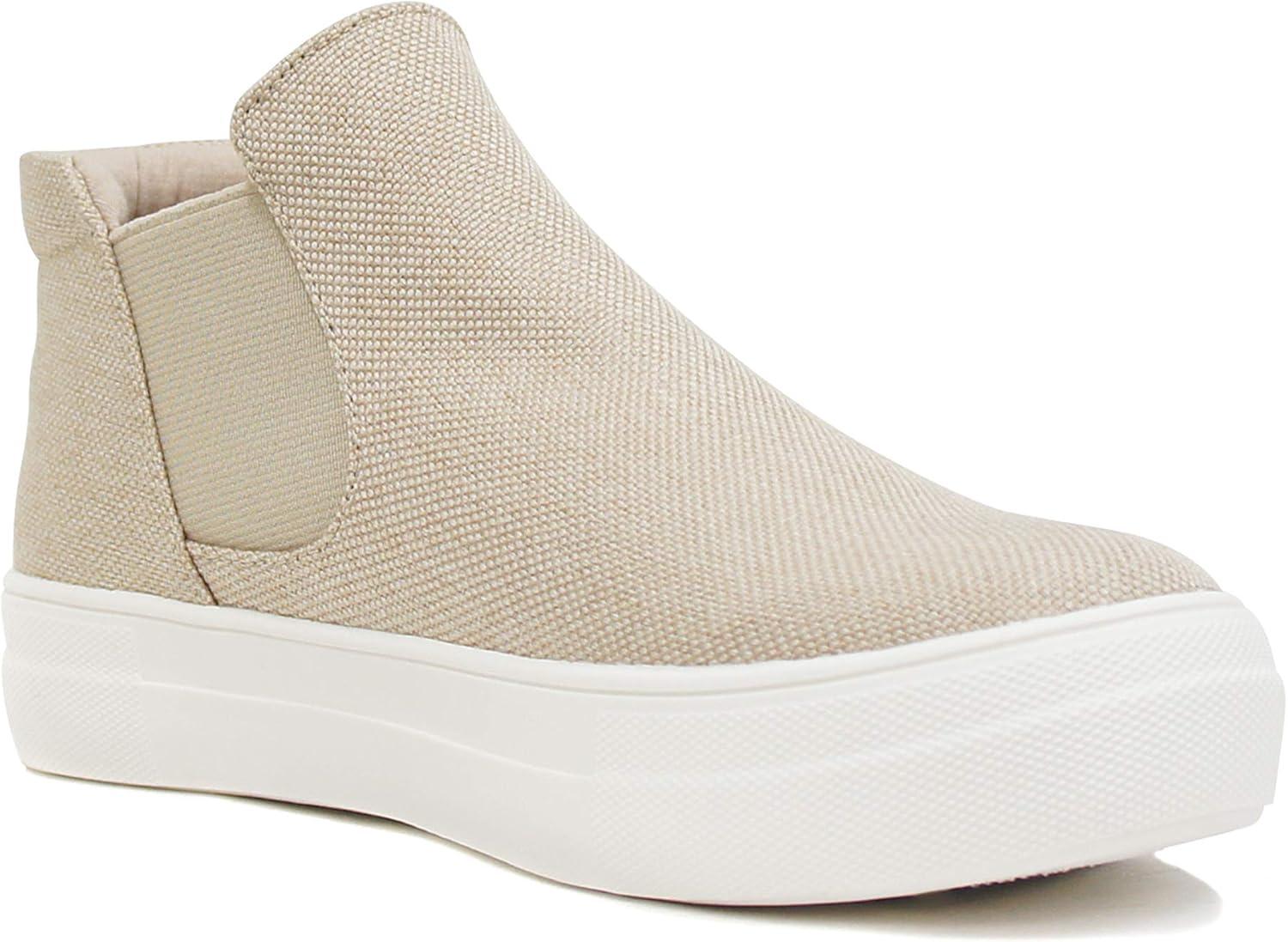 imageSoda Woods  Slip On High Top Twin Gore Double Layer Foam Padded Cushion Sock Fashion SneakersNatural