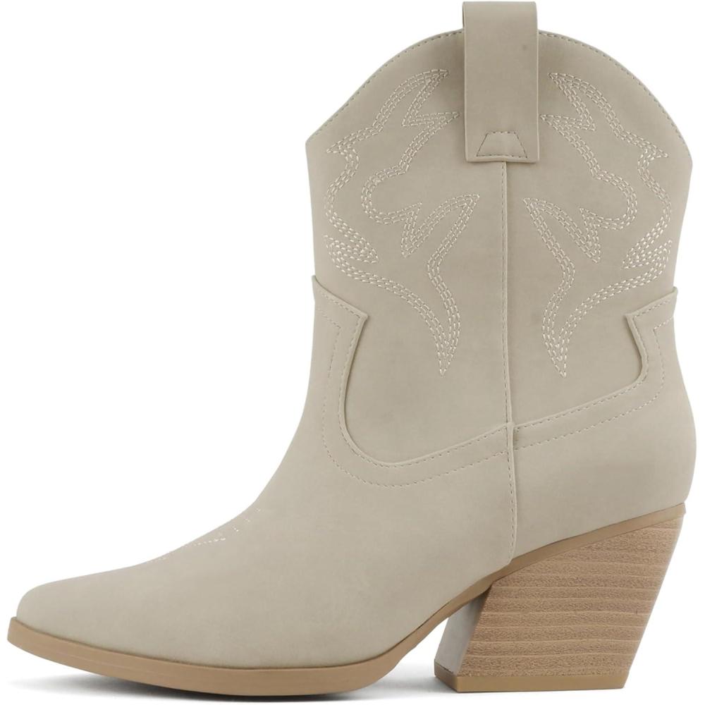 imageSoda BLAZING  Women Western Bootie Pointe Toe with Low Heel Wide Fit AvailableSand Nubuck