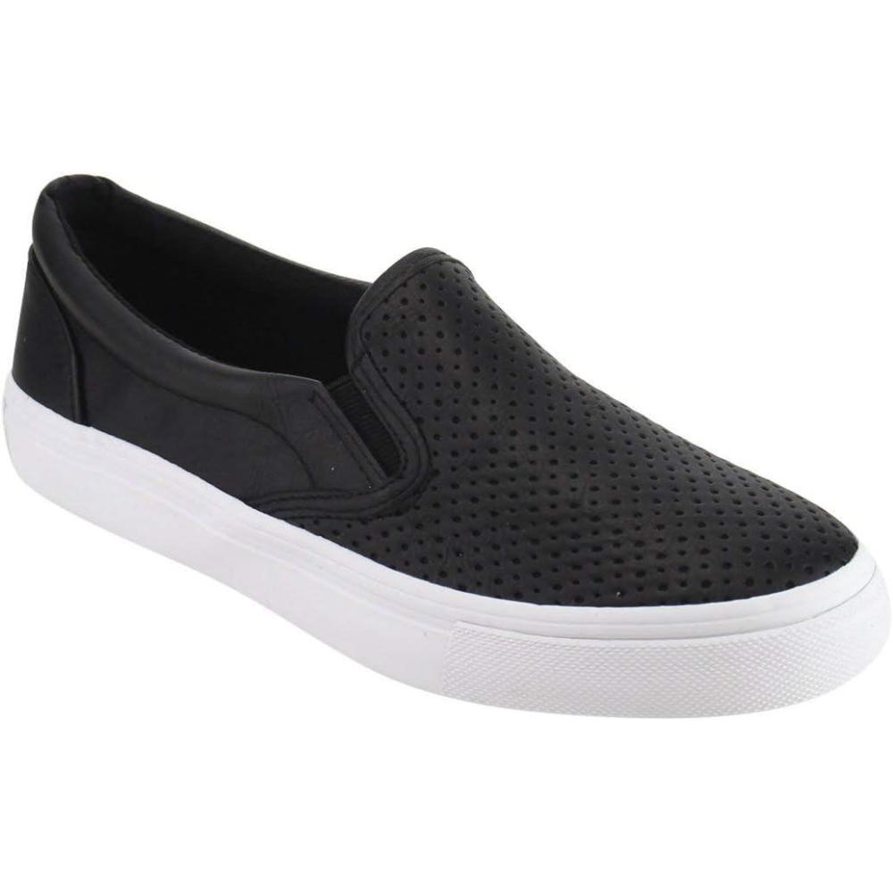 imageSoda Croft  Slip On Perforated Double Layer Foam Padded Cushion Sock Fashion SneakersBlack Pu