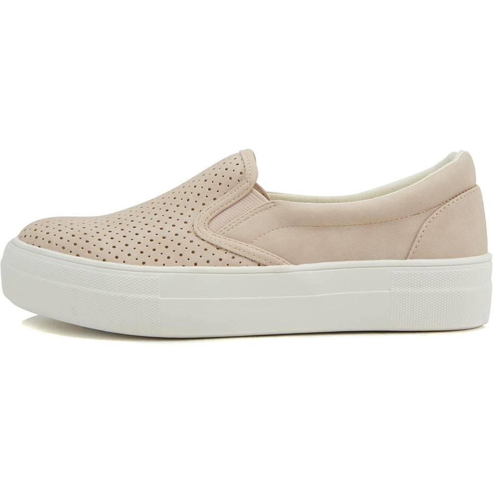 imageSoda Croft  Slip On Perforated Double Layer Foam Padded Cushion Sock Fashion SneakersLtmauve