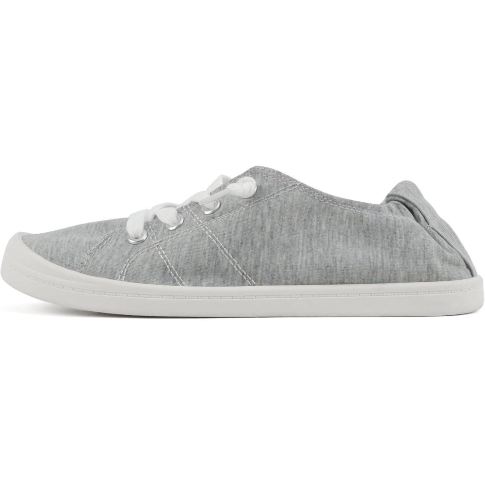 imageSoda Flat Women Shoes Linen Canvas Slip On Sneakers Lace Up Style Loafers ZigSGrey Fabric