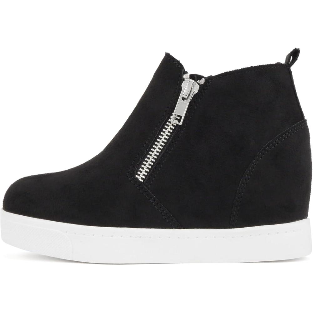 imageSoda KidsChildrenGirls Taylor2 Hidden Wedge Booties Fashion Sneaker Shoes Side ZipperBlack Imit Suede