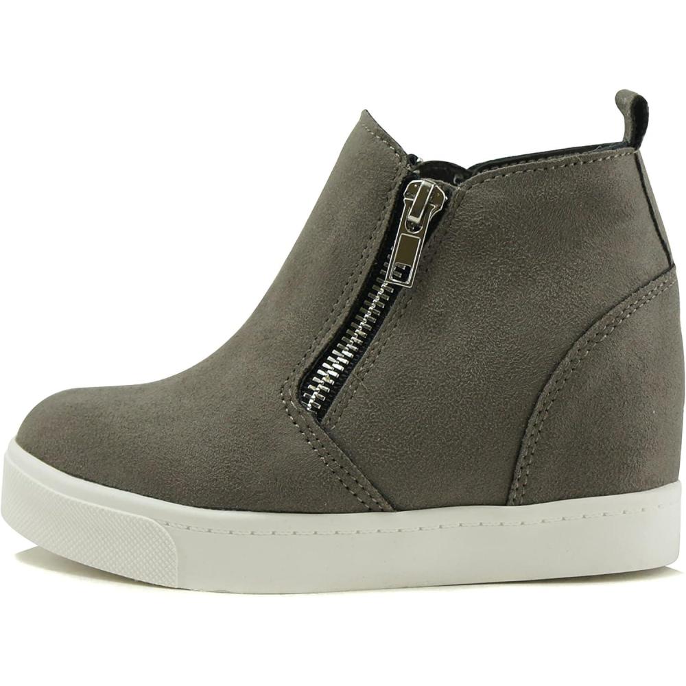 imageSoda KidsChildrenGirls Taylor2 Hidden Wedge Booties Fashion Sneaker Shoes Side ZipperMgrey Imit Suede