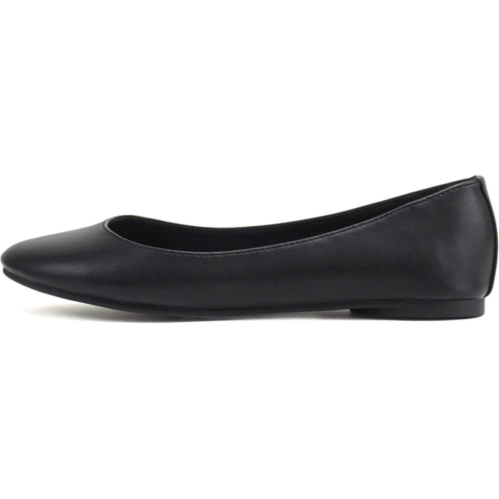 imageSoda Kreme Comfortable Basic Shoes Women Ballet Flat Round Toe Gel InsoleBlack Pu