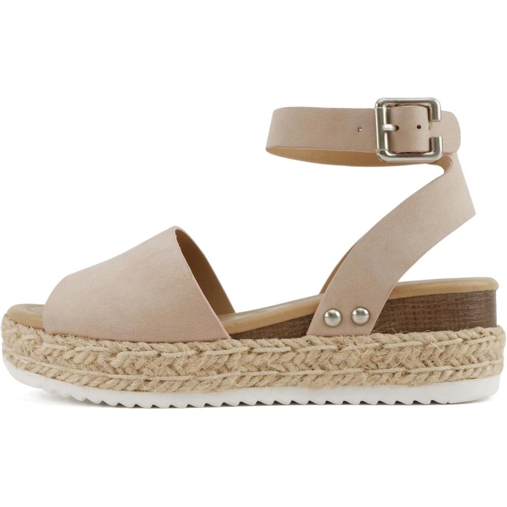 imageSoda Little KidsChildrenGirls TopicIIS Espadrille Flatform Wedge Open Toe SandalsDusty Mauve