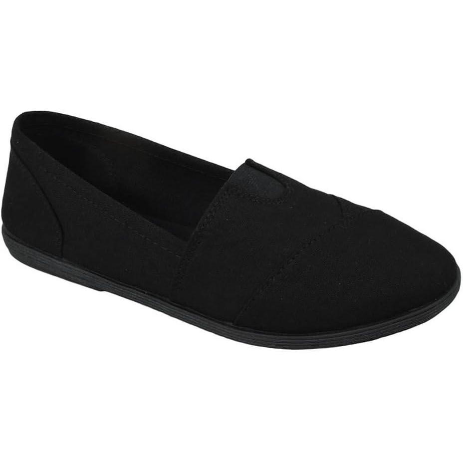 imageSoda Shoes Womens Obji Round Toe Casual Flat with Padded InsoleAll Black