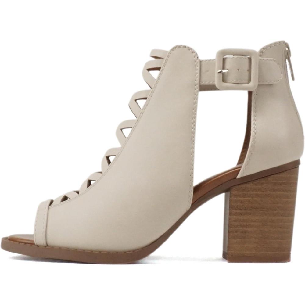 imageSoda Womens Fashion Aran Open Toe Heel SandalDark Nude Pu