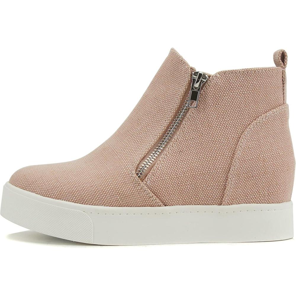 imageSoda Womens Taylor Nubuck Hight Top Slip On Fashion SneakersMauve Canvas