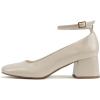 imageSoda Ciara  Women Square Toe Ankle Strap Low Chunky Heel Pump Shoe