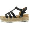 imageSoda TRADER  Women Open Toe Espadrille Flatform Platform Fashion Jute Wedge Fisherman Upper Sandals with Adjustable Ankle Strap