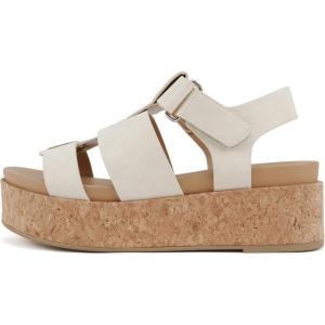 Soda “Amenda” ~ Women Round Toe Fisherman Platform Low Heel Wedge Sandal with Adjustable Ankle Strap(Beige Nubuck)