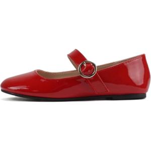 Soda “CEIBO-2” ~ Little Kids/Children/Girls Round Closed Toe Mary Jane Adjustable Buckle Strap Ballet Flat Shoe