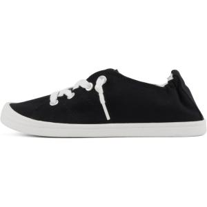Soda Flat Women Shoes Linen Canvas Slip On Sneakers Lace Up Style Loafers Zig-S(Black/White)