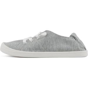 Soda Flat Women Shoes Linen Canvas Slip On Sneakers Lace Up Style Loafers Zig-S(Grey)