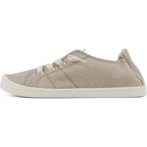 Soda Flat Women Shoes Linen Canvas Slip On Sneakers Lace Up Style Loafers Zig-S(Light Taupe)