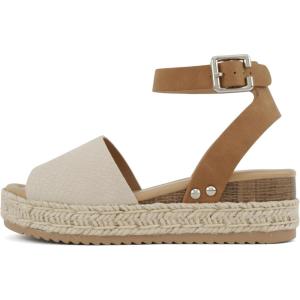 Soda Little Kids/Children/Girls Topic-IIS Espadrille Flatform Wedge Open Toe Sandals(Nude Cobra)
