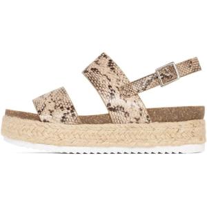 Soda Little Kids/Children/Girls Topic-IIS Espadrille Flatform Wedge Open Toe Sandals(Python)