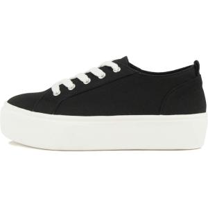 Soda Petal ~ Women Double Deck Bottom Sole Fashion Sneakers with Padded Comfortable Sock(Black)