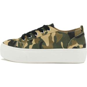 Soda Petal ~ Women Double Deck Bottom Sole Fashion Sneakers with Padded Comfortable Sock(Camouflage)
