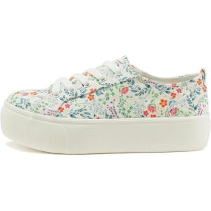 Soda Petal ~ Women Double Deck Bottom Sole Fashion Sneakers with Padded Comfortable Sock(Flower Multi)