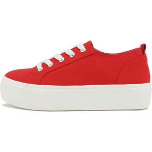 Soda Petal ~ Women Double Deck Bottom Sole Fashion Sneakers with Padded Comfortable Sock(Red)
