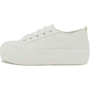 Soda Petal ~ Women Double Deck Bottom Sole Fashion Sneakers with Padded Comfortable Sock(White)