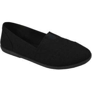 Soda Shoes Women’s Obji Round Toe Casual Flat with Padded Insole(All Black)