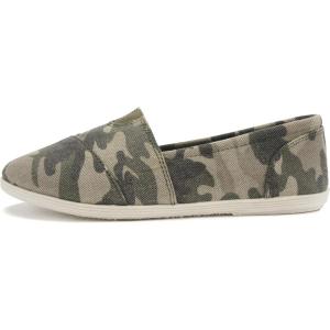 Soda Shoes Women’s Obji Round Toe Casual Flat with Padded Insole(Camo Light Khaki)