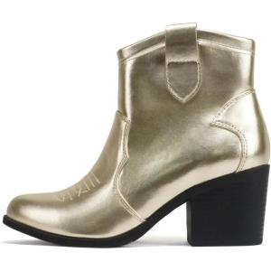 Soda “TELLER” ~ Women’s Western Cowboy Boots with Stitched Detailing, Pointed Toe, and Low Block Heel(Light Gold)