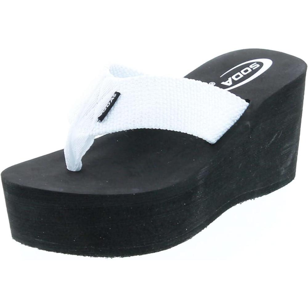 imageSoda OxleyS Womens EVA Flip Flop Slip on Platform SandalsWhiteBlack