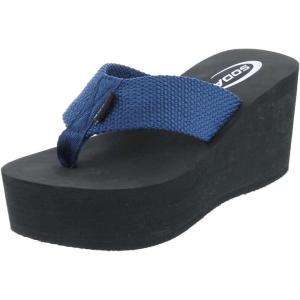 Soda Oxley-S Womens EVA Flip Flop Slip on Platform Sandals(Navy)