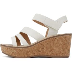 Soda “Sheet” ~ Women Round Toe Multi Strap Wedge Sandal(Off White Nubuck)