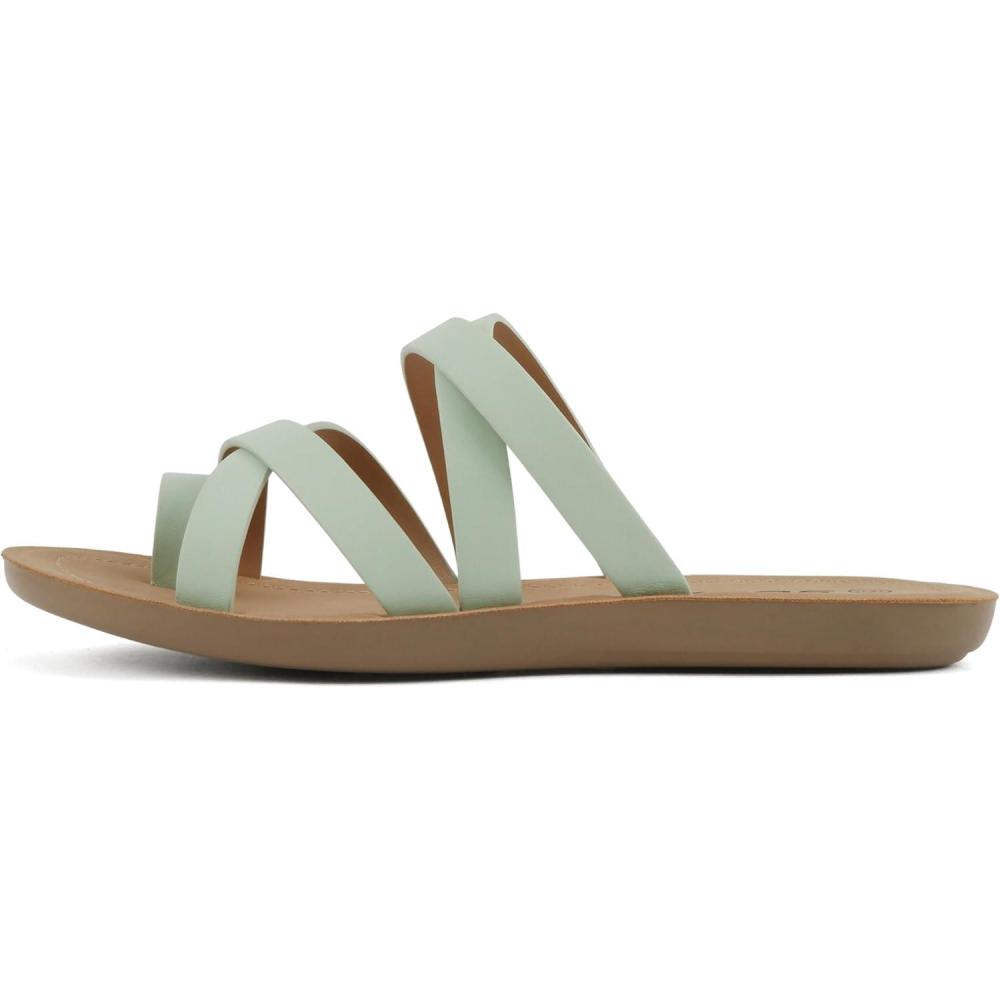 imageSoda ISABEL Women Fashion Comfortable Slip On Flat Cross bands Toe Ring Fashion SandalsMint