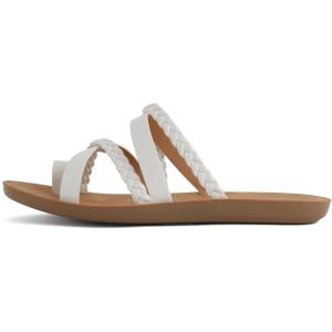 Soda ISABEL ~Women Fashion Comfortable Slip On Flat Cross bands Toe Ring Fashion Sandals(Braided White)