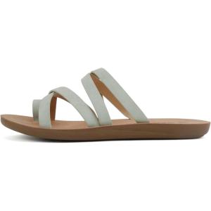 Soda ISABEL ~Women Fashion Comfortable Slip On Flat Cross bands Toe Ring Fashion Sandals(L-mint)