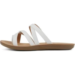 Soda ISABEL ~Women Fashion Comfortable Slip On Flat Cross bands Toe Ring Fashion Sandals(White)