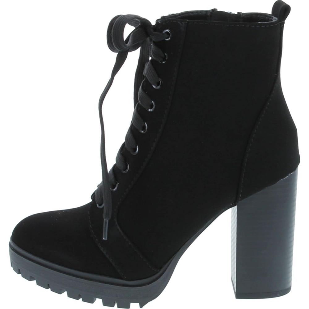 imageSoda BALBOA  Womens High Stacked Heel BootieBlack Nubuck