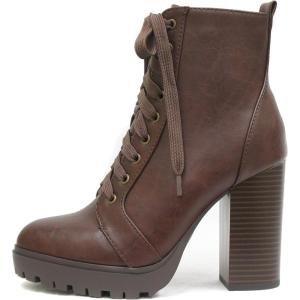 Soda BALBOA ~ Women’s High Stacked Heel Bootie(B/Brown)