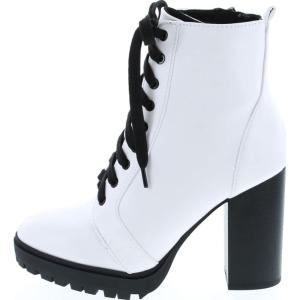 Soda BALBOA ~ Women’s High Stacked Heel Bootie(White Pu)
