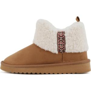 Soda “Kolton” ~ Women Round Toe Lug Sole Sherpa-lined Ankle Bootie(Tan Imitation Suede)