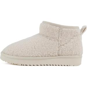 Soda “Mutual/Mute” ~ Women Round Toe Lug Sole Low Flatform Sherpa-lined Ankle Bootie(Cream)