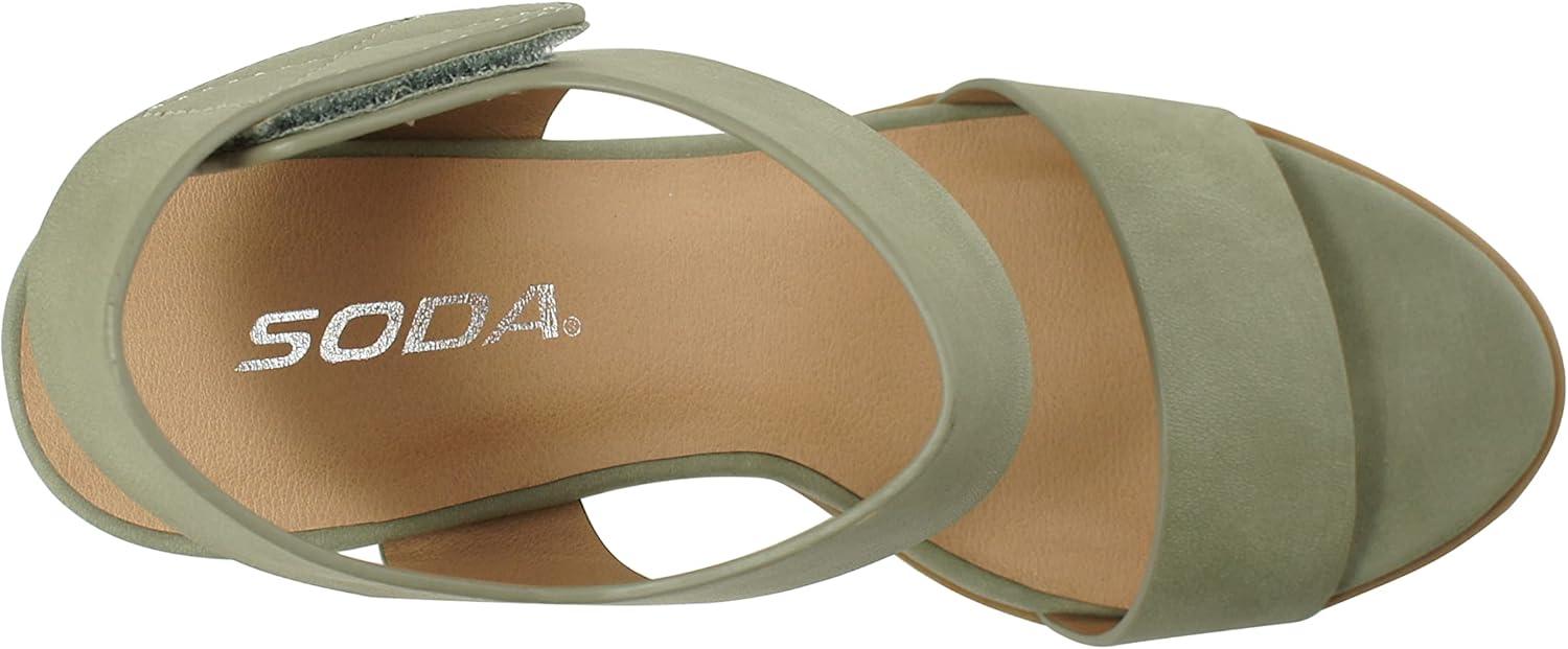 imageSoda WaitA  Women Open Round Toe Chunky Heel Ankle Strap High Heel Dress SandalsDsage Nbpu